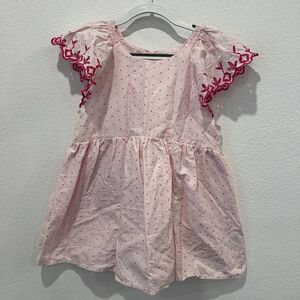 Gap Kids Flutter Sleeve Embroidered Pink Mini Dress Size XL  Party Pinkcore